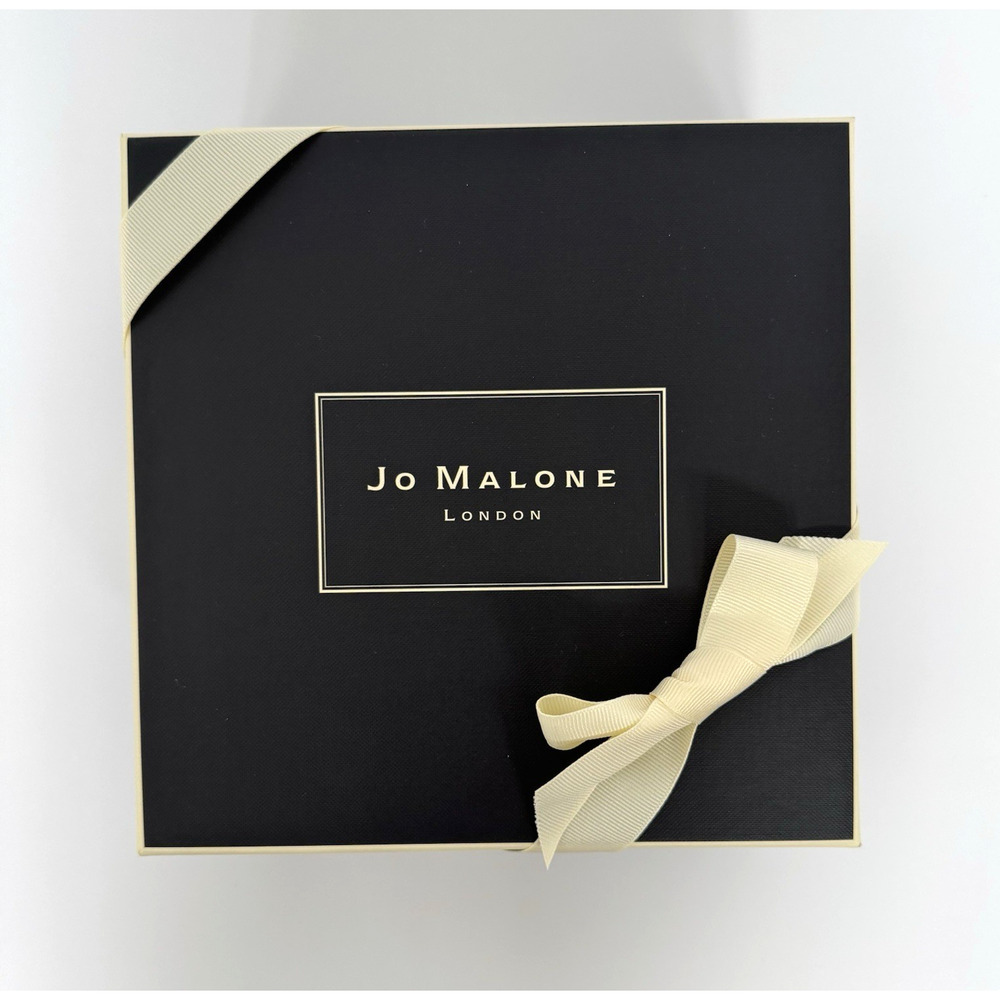 JO MALONE LONDON Gift Box ONLY EMPTY Black with Ivory Trim and Ribbon 8x8x3.5